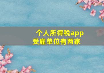 个人所得税app 受雇单位有两家